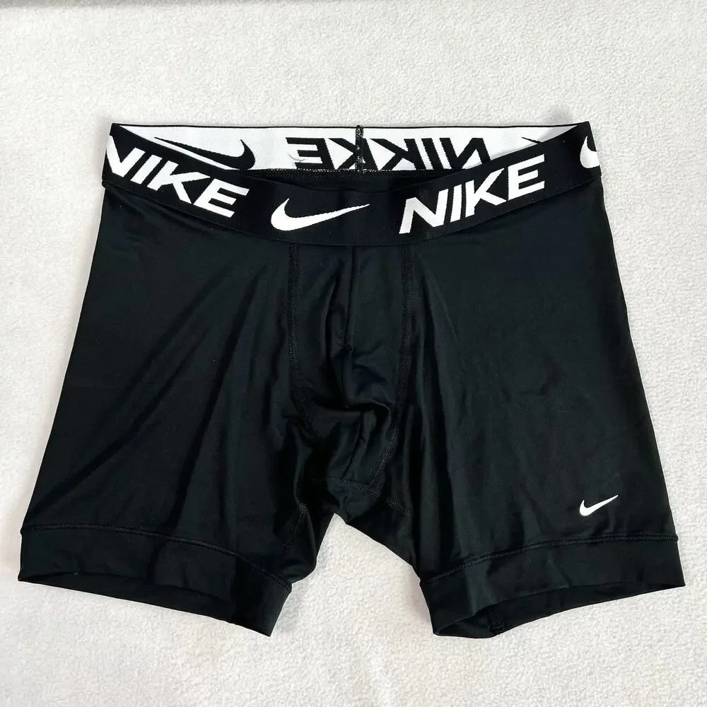 Nike Dri-FIT Essential Micro Men's Boxer Brief 2 Pack 5” inseam Medium Black NEW